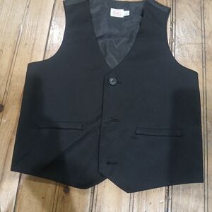 Black Button-Up Vest Boys Size 4/5